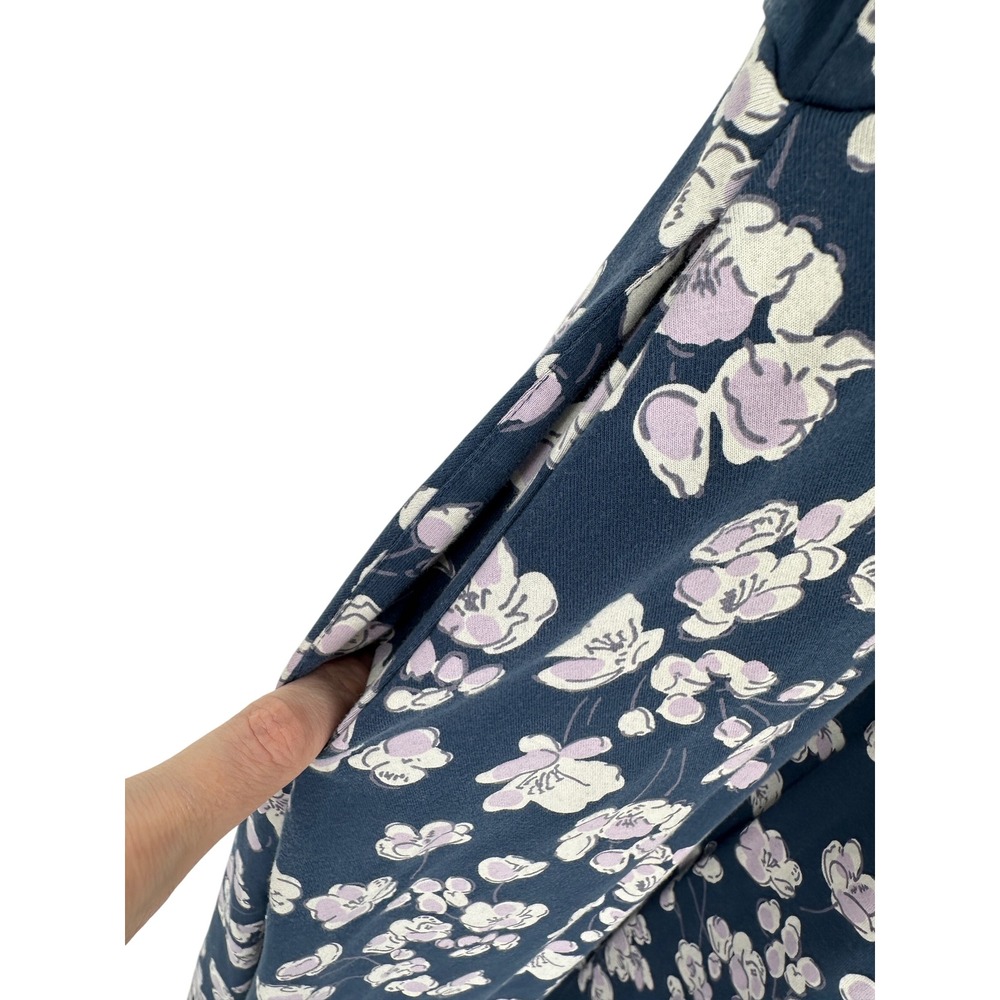 Pact Midi Dress Womens Medium Navy Blue Floral Organic Cotton Pockets Summer - Picture 5 of 10